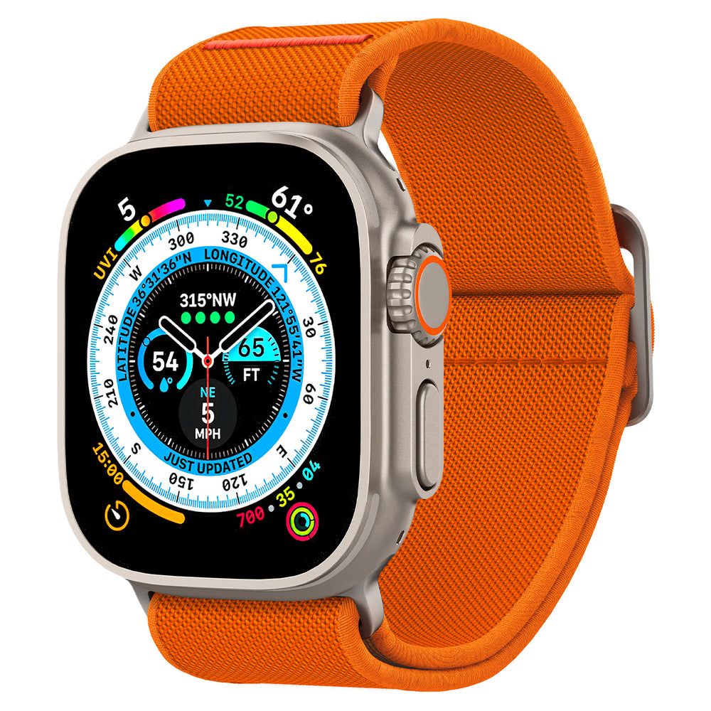 Spigen Spigen Apple Watch 42/44/45/49 mm Armband Fit Lite Ultra Orange - Teknikhallen.se