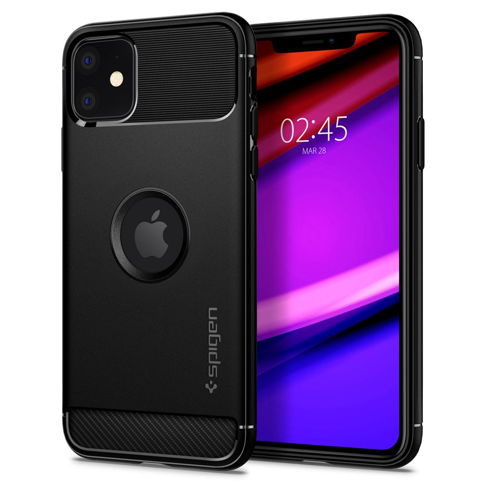 Spigen Spigen iPhone 11 Skal Rugged Armor Matt Svart - Teknikhallen.se