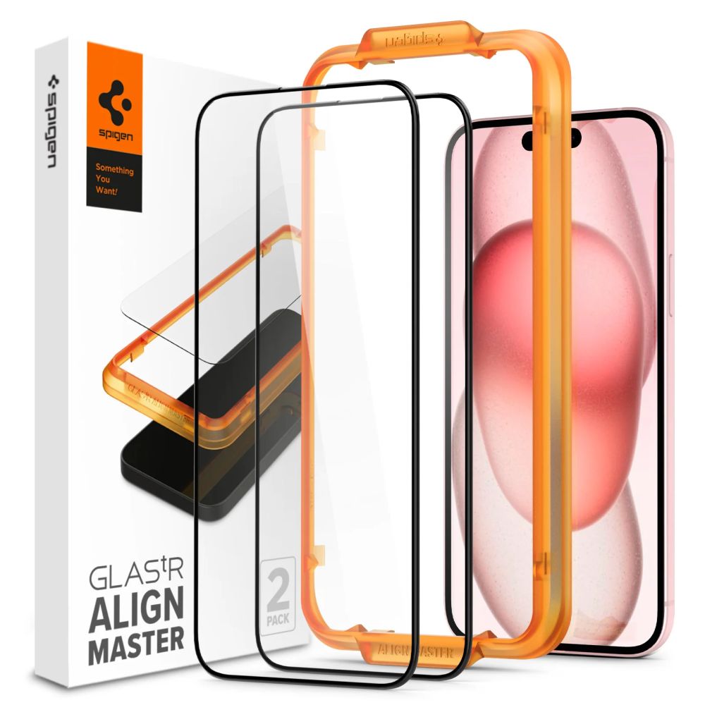 Spigen Spigen iPhone 15 Plus 2-PACK Skärmskydd ALM Glass FC - Teknikhallen.se