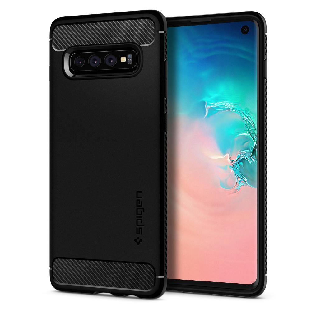 Spigen Spigen Samsung Galaxy S10 Skal Rugged Armor Svart - Teknikhallen.se