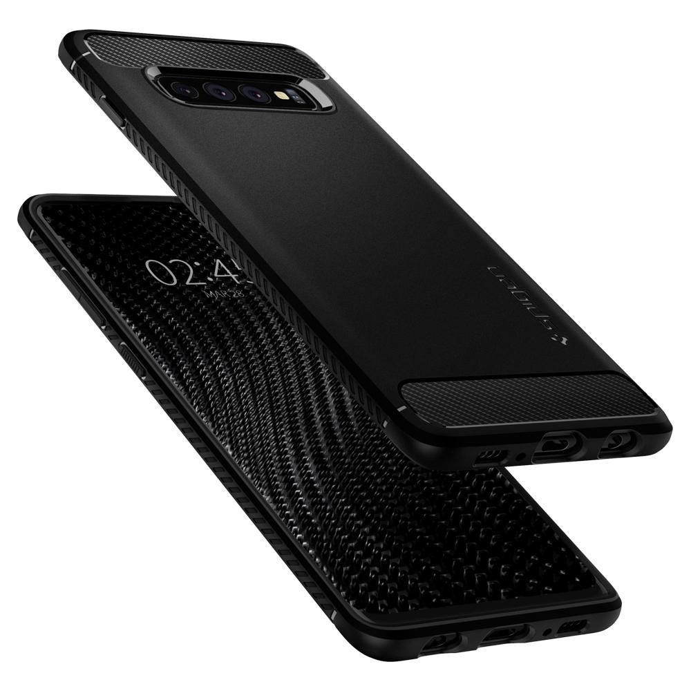 Spigen Spigen Samsung Galaxy S10 Skal Rugged Armor Svart - Teknikhallen.se