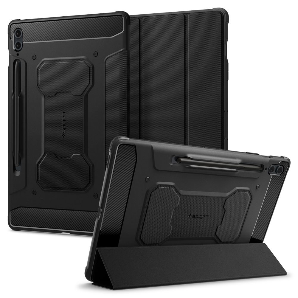 Spigen Spigen Galaxy Tab S9 FE Plus Fodral Rugged Armor 'Pro' Svart - Teknikhallen.se