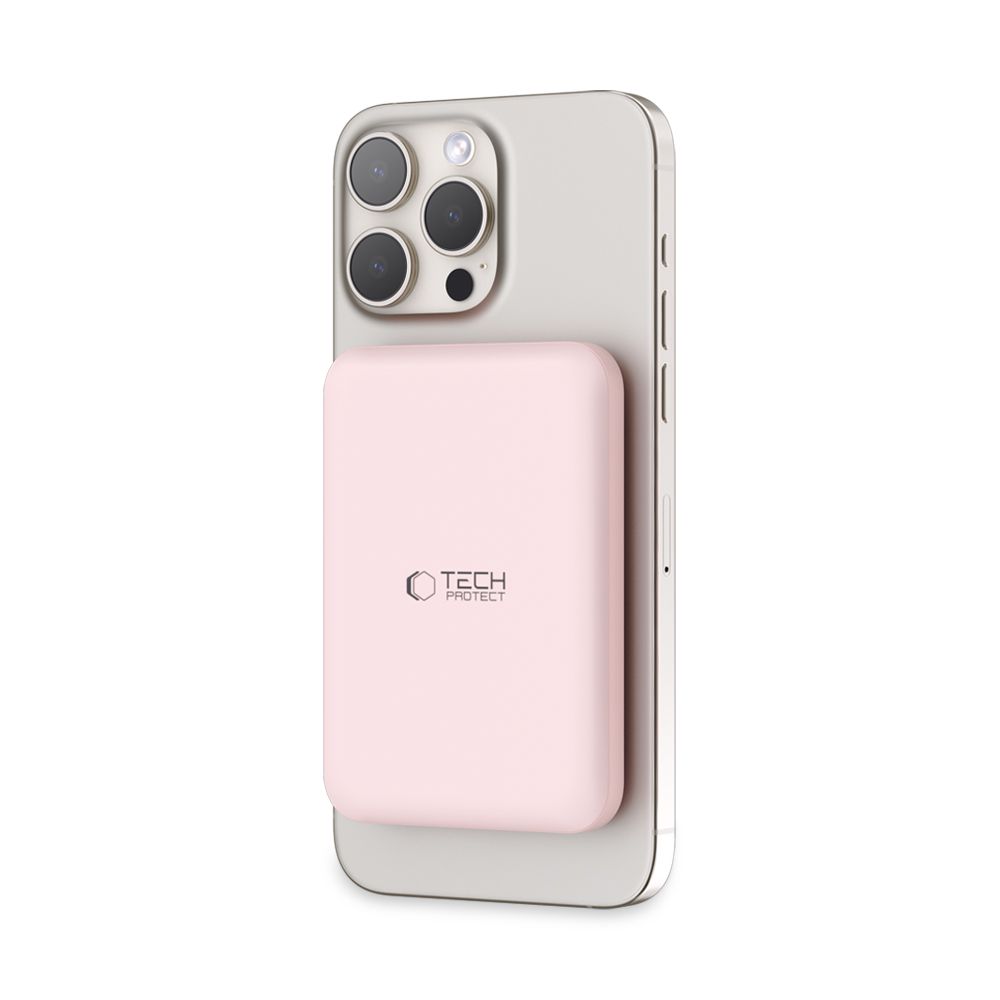 Tech-Protect Tech-Protect 5000 mAh MagSafe Powerbank LifeMag Rosa - Teknikhallen.se