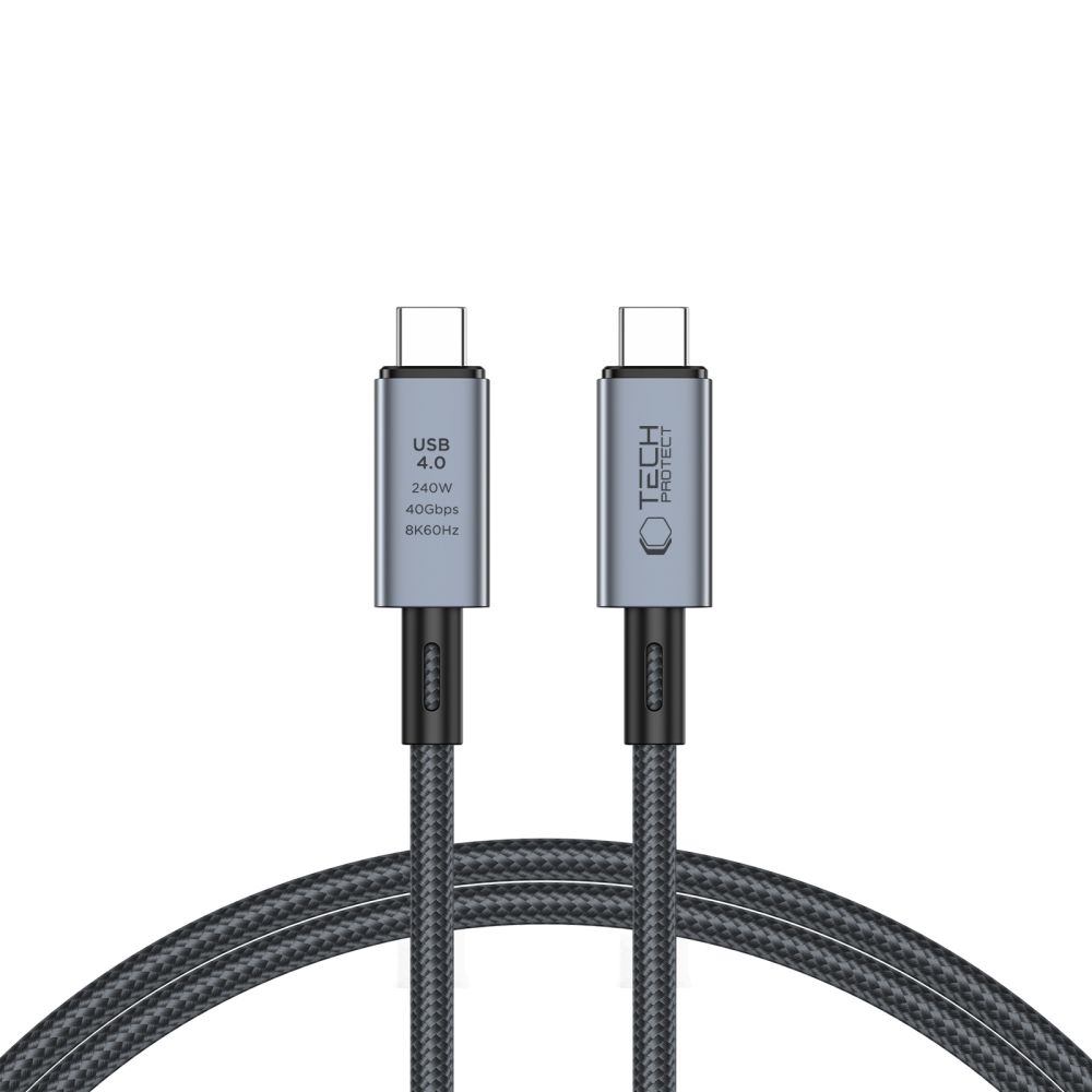 Tech-Protect Tech-Protect 1 m 240W PD 8K USB-C/USB-C Kabel UltraBoost Grå - Teknikhallen.se