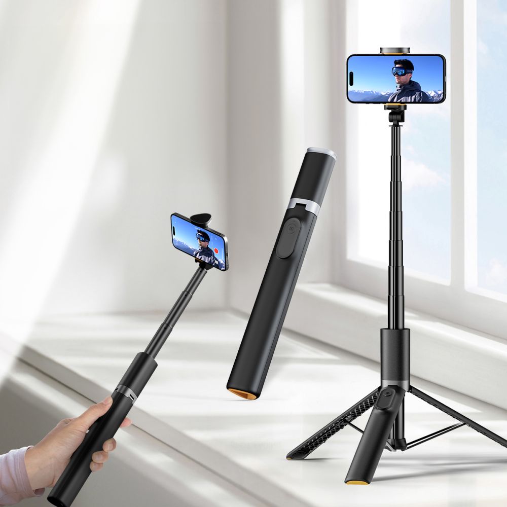 Tech-Protect Tech-Protect Bluetooth Selfiestick Tripod Svart - Teknikhallen.se