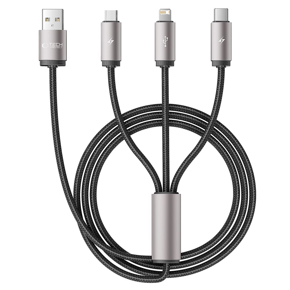 Tech-Protect Tech-Protect 1 m 3.5A 3in1 USB-C/Lightning/Micro Kabel UltraBoost - Teknikhallen.se