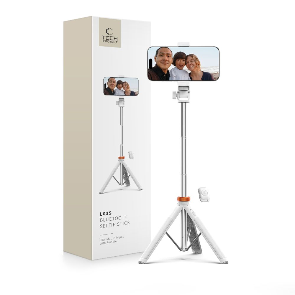 Tech-Protect Tech-Protect Bluetooth Selfie Stick Tripod Vit - Teknikhallen.se