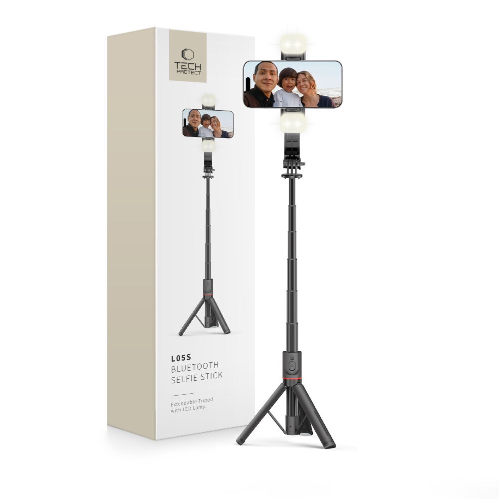 Tech-Protect Tech-Protect Bluetooth Selfie Stick Tripod Med Led Light Svart - Teknikhallen.se