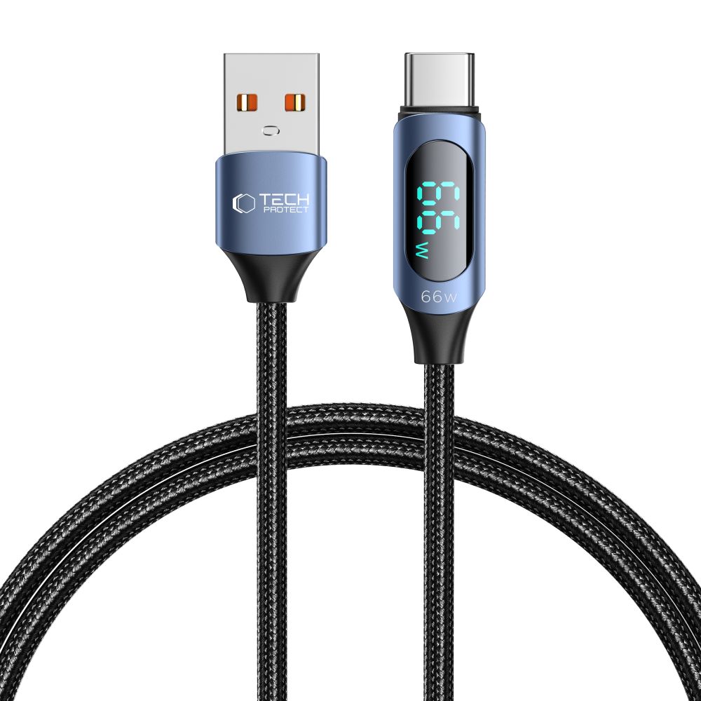 Tech-Protect Tech-Protect 1 m 66W/6A USB-C Kabel UltraBoost LED Blå - Teknikhallen.se