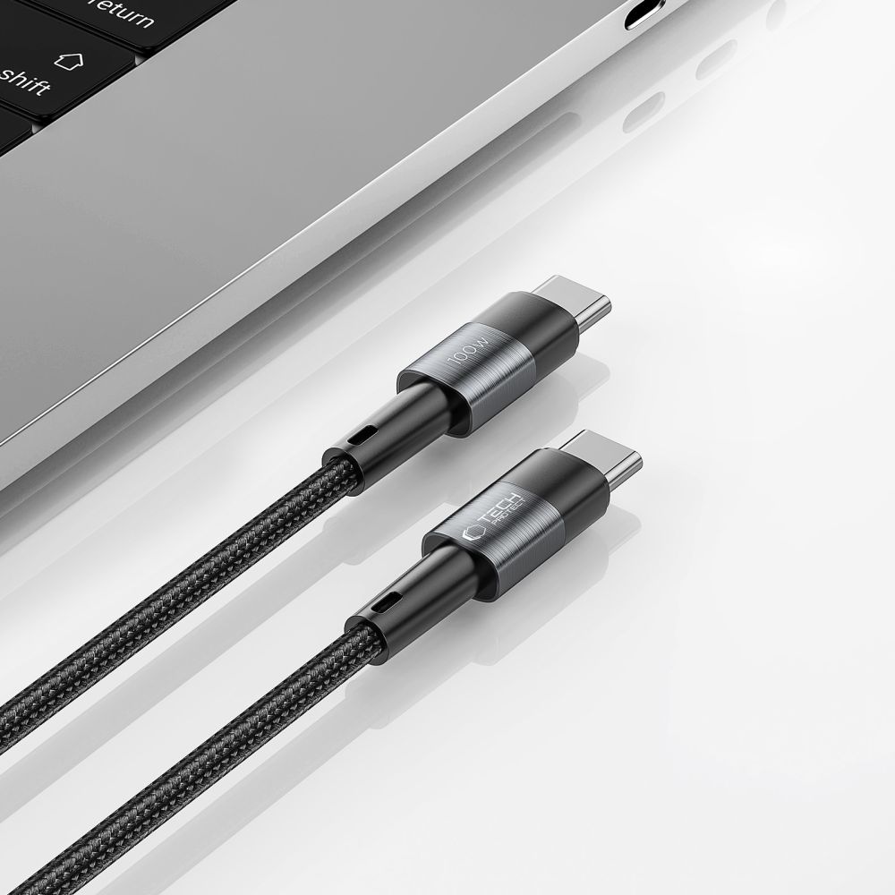 Tech-Protect Tech-Protect 0.5 m 100W/5A PD USB-C - USB-C Kabel UltraBoost Grå - Teknikhallen.se