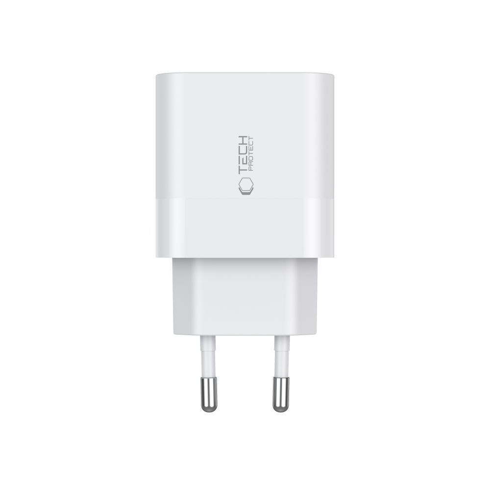 Tech-Protect Tech-Protect 20W Väggladdare PD Inkl. USB-C Kabel Vit - Teknikhallen.se