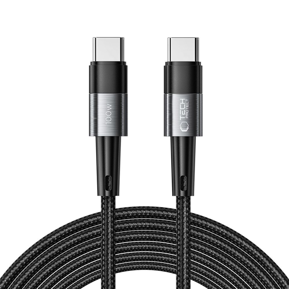 Tech-Protect Tech-Protect 3 m 100W/5A PD USB-C - USB-C Kabel UltraBoost Grå - Teknikhallen.se