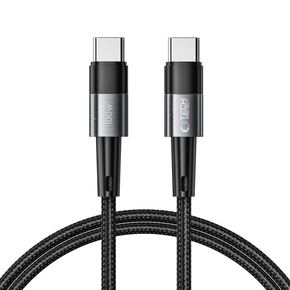 Tech-Protect Tech-Protect 1 m 100W/5A PD USB-C - USB-C Kabel UltraBoost Grå - Teknikhallen.se