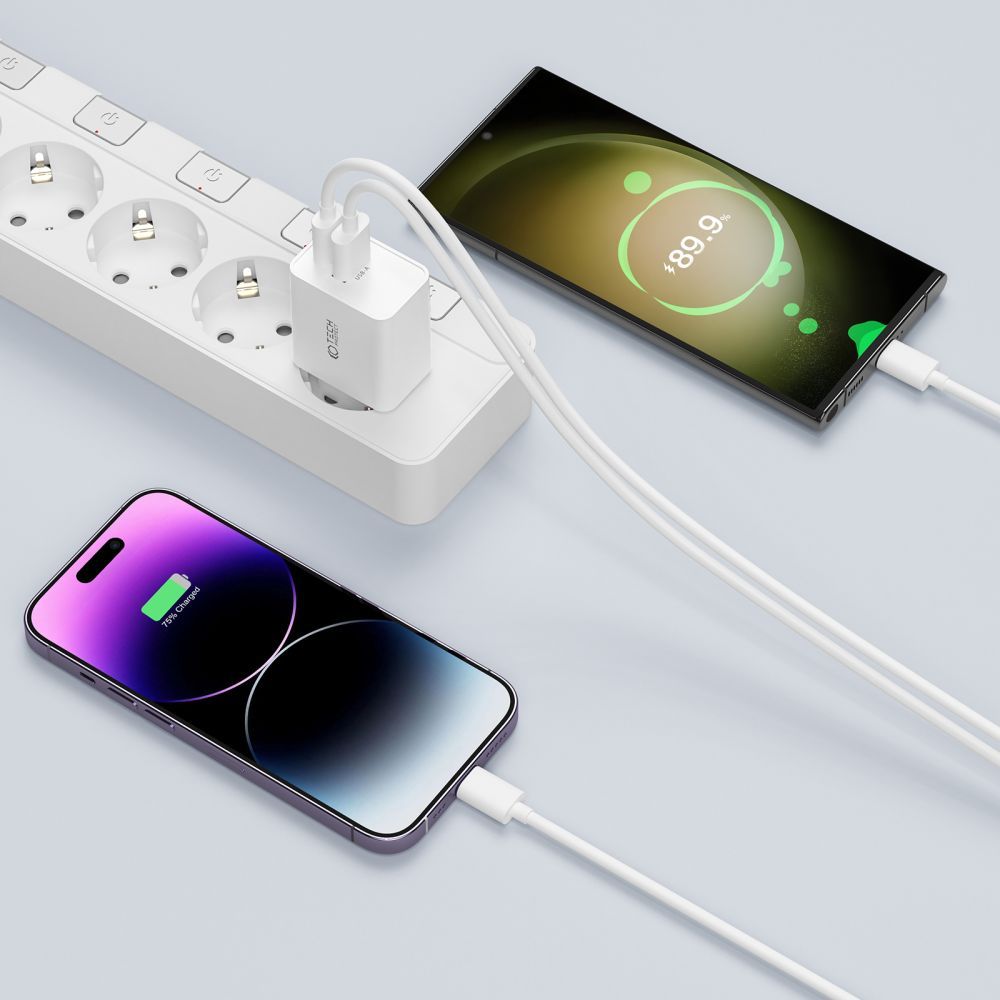 Tech-Protect Tech-Protect 30W PD QC 2x USB-C/USB-A Väggladdare Svart - Teknikhallen.se