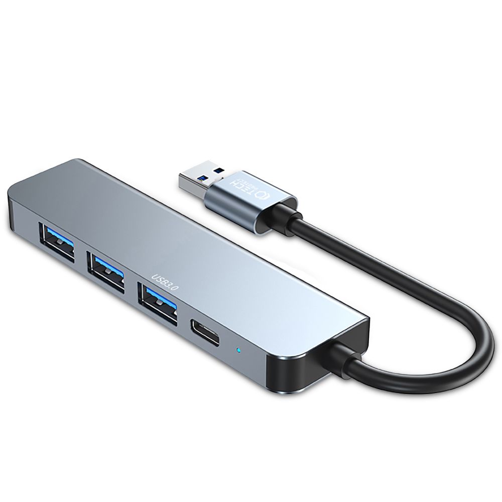 Tech-Protect Tech-Protect 5in1 USB-A Hub USB-C / USB-A Grå - Teknikhallen.se