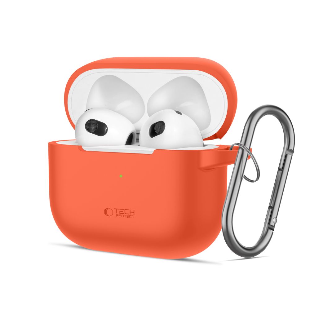 Tech-Protect Tech-Protect AirPods 3 Skal Silikon Hook Neon Orange - Teknikhallen.se