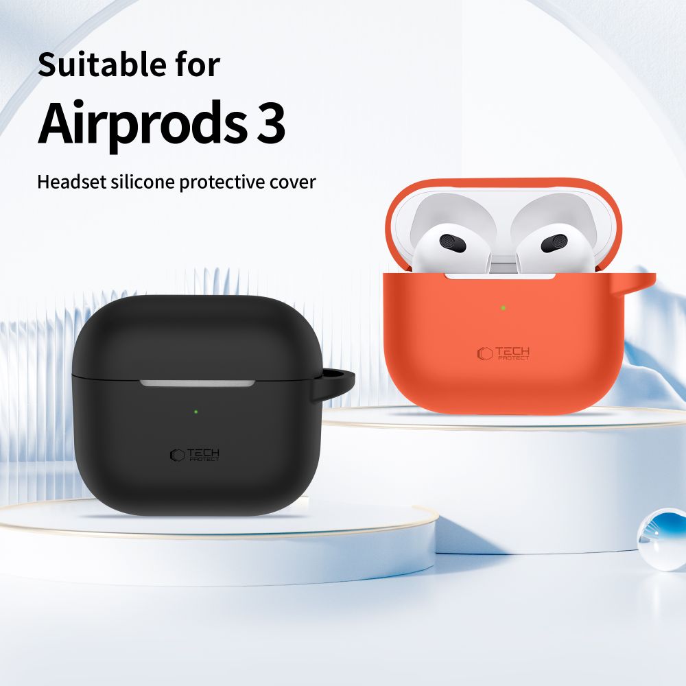 Tech-Protect Tech-Protect AirPods 3 Skal Silikon Hook Crayon Grey - Teknikhallen.se