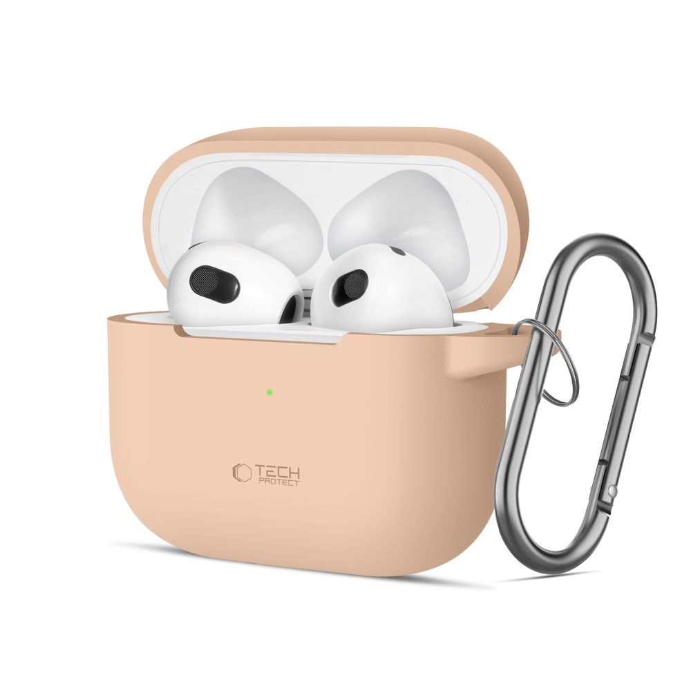 Tech-Protect Tech-Protect AirPods 3 Skal Silikon Hook Caffe Latte - Teknikhallen.se