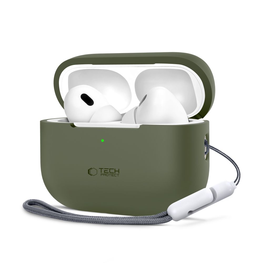 Tech-Protect Tech-Protect AirPods Pro 1/2 Skal Silikon Olive Green - Teknikhallen.se