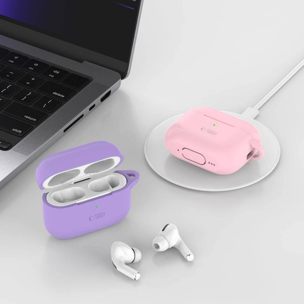 Tech-Protect Tech-Protect AirPods Pro 1/2 Skal Silikon Hook Dusty Pink - Teknikhallen.se