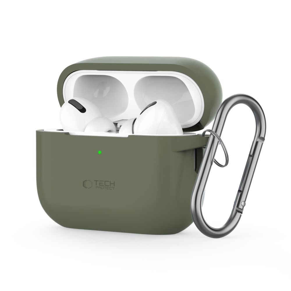 Tech-Protect Tech-Protect AirPods Pro 1/2 Skal Silikon Hook Olive Green - Teknikhallen.se