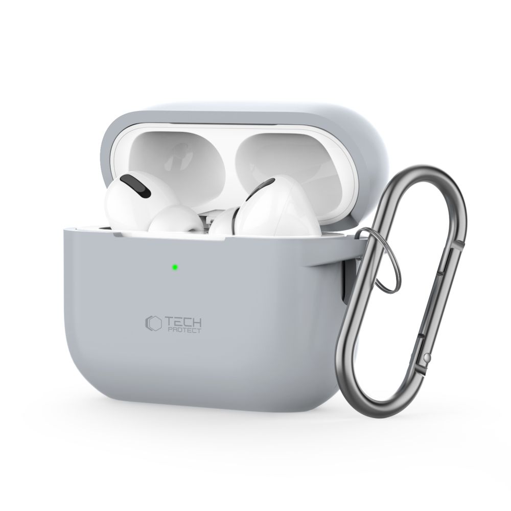 Tech-Protect Tech-Protect AirPods Pro 1/2 Skal Silikon Hook Crayon Grey - Teknikhallen.se