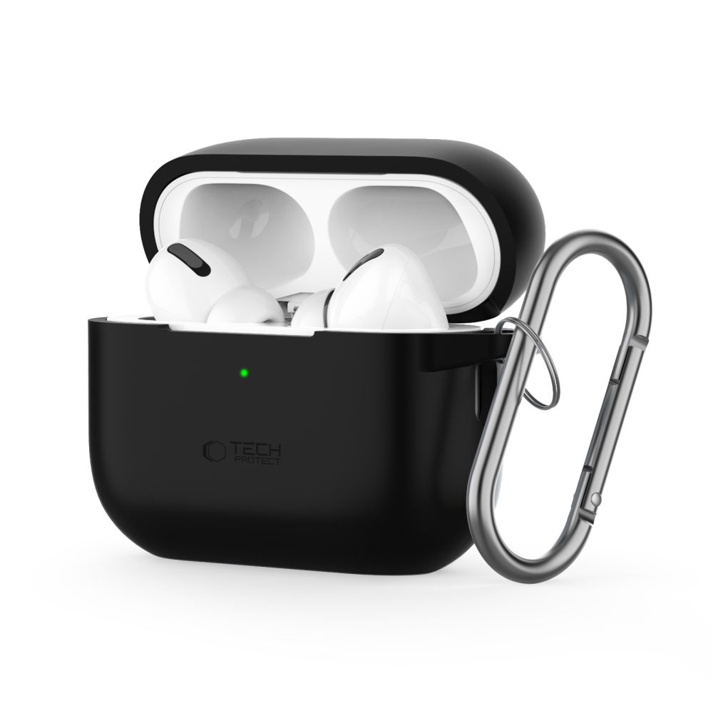 Tech-Protect Tech-Protect AirPods Pro 1/2 Skal Silikon Hook Svart - Teknikhallen.se