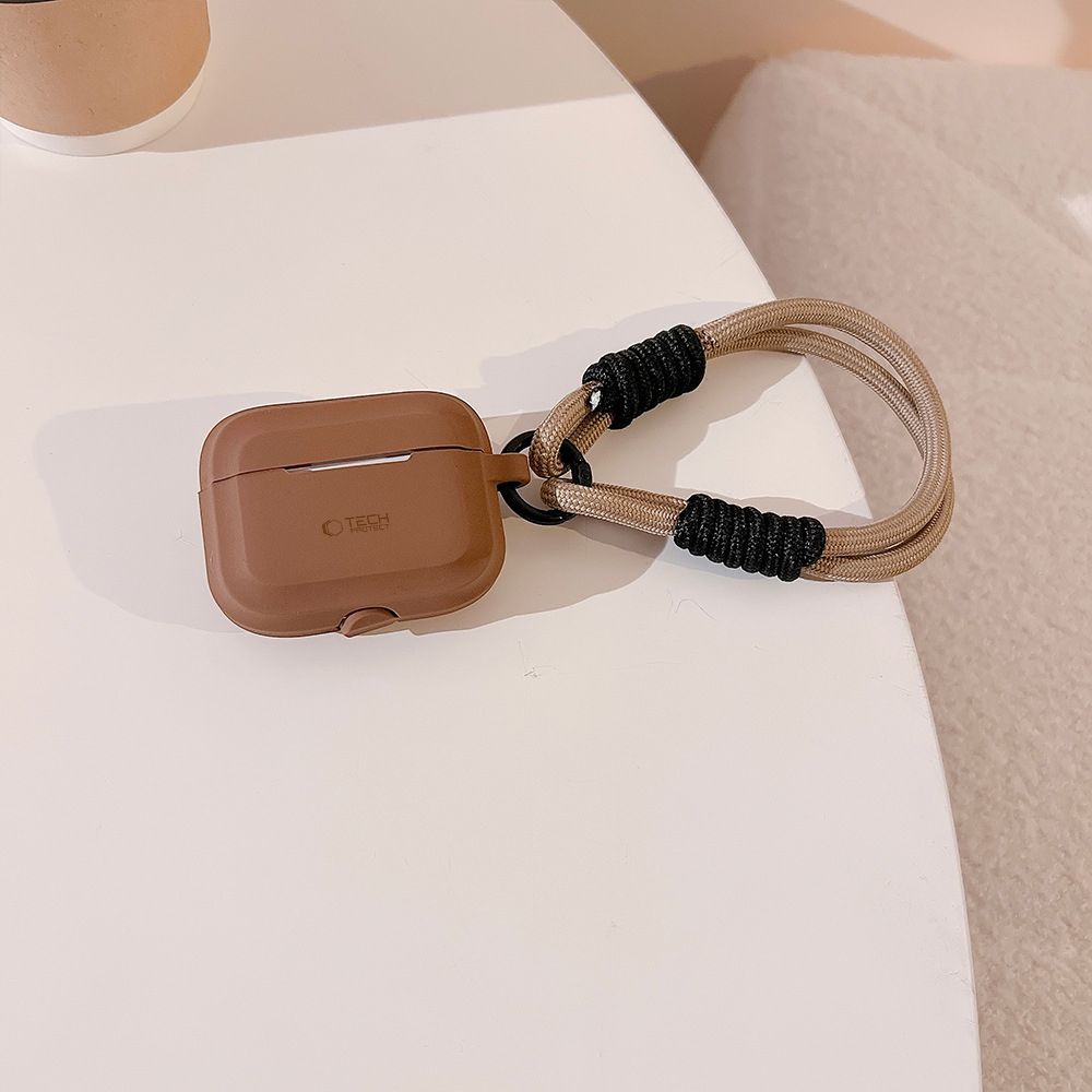 Tech-Protect Tech-Protect AirPods Pro 1/2 Skal Silikon Rope Chocolate Brown - Teknikhallen.se