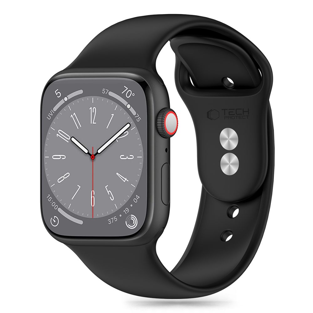 Tech-Protect Tech-Protect Apple Watch 42/44/45/46/49 mm Armband Silikon Black - Teknikhallen.se