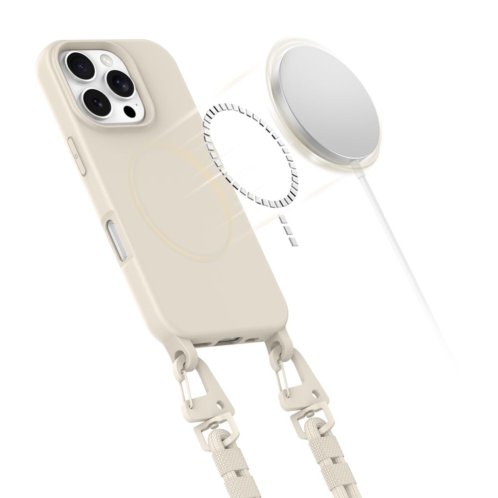 Tech-Protect Tech-Protect iPhone 16 Pro Max Skal MagSafe MagNecklace Latte - Teknikhallen.se