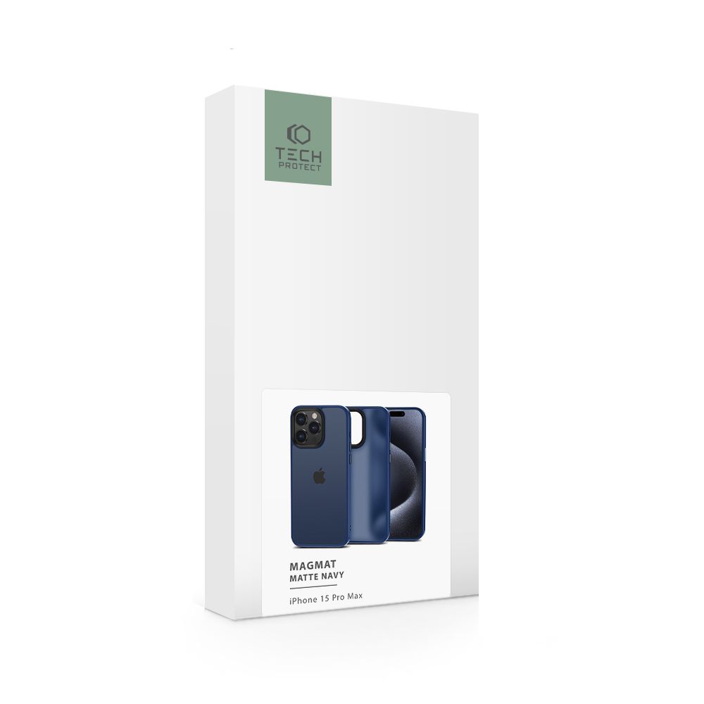 Tech-Protect Tech-Protect iPhone 15 Pro Max Skal MagMat Matte Navy - Teknikhallen.se