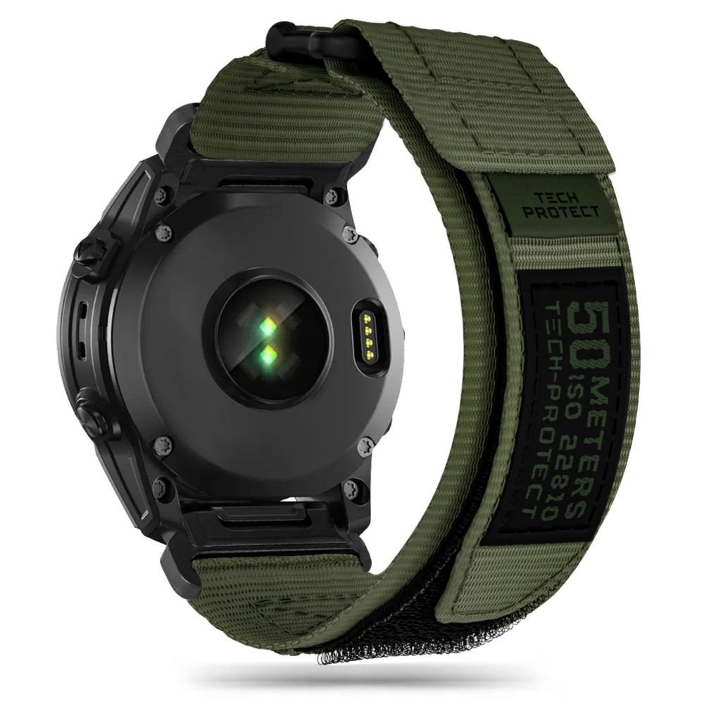 Tech-Protect Tech-Protect Garmin Fenix 26 mm Armband Scout Pro Military Green - Teknikhallen.se