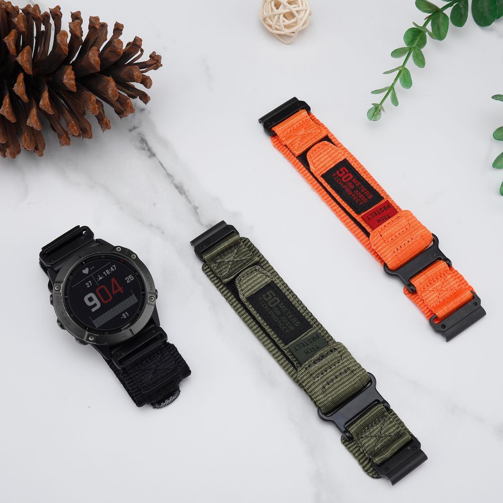 Tech-Protect Tech-Protect Garmin Fenix 26 mm Armband Scout Pro Military Green - Teknikhallen.se