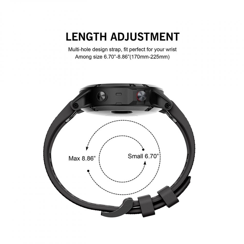 Tech-Protect Tech-Protect Garmin Fenix 26 mm Armband Smooth Svart - Teknikhallen.se