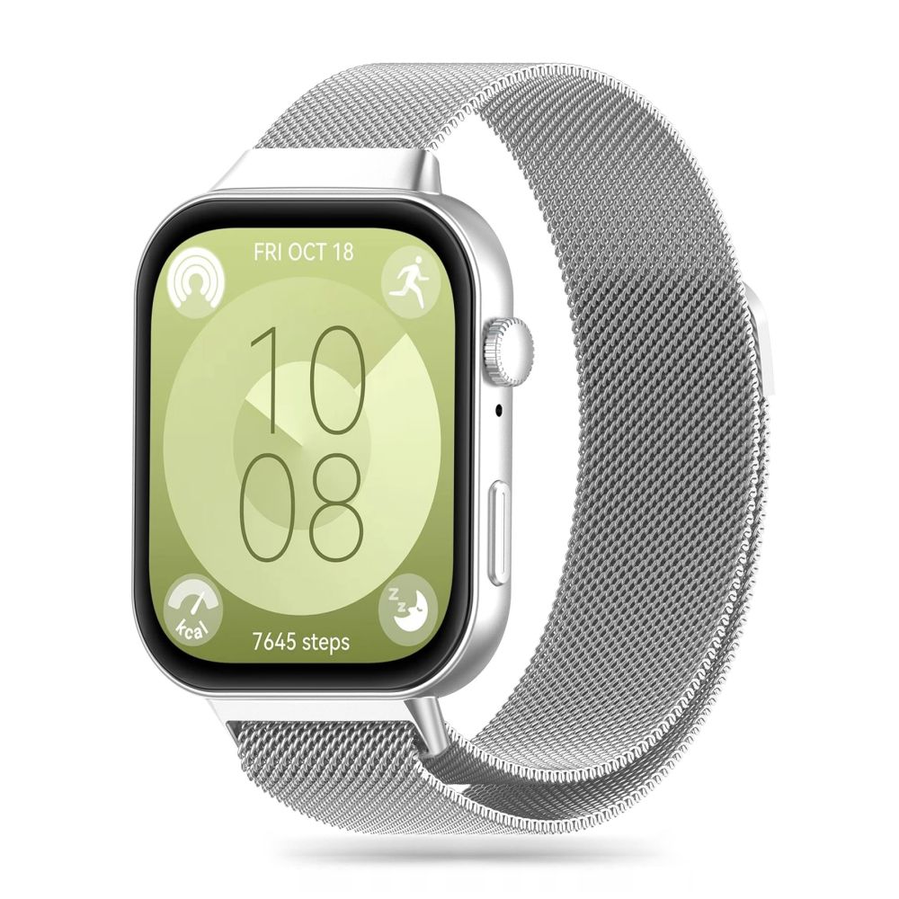 Tech-Protect Tech-Protect Huawei Watch Fit 3 Armband MilaneseBand Silver - Teknikhallen.se