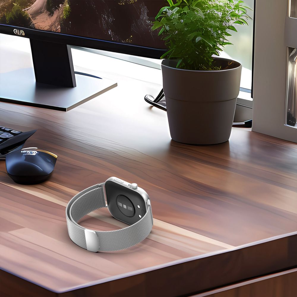 Tech-Protect Tech-Protect Huawei Watch Fit 3 Armband MilaneseBand Silver - Teknikhallen.se
