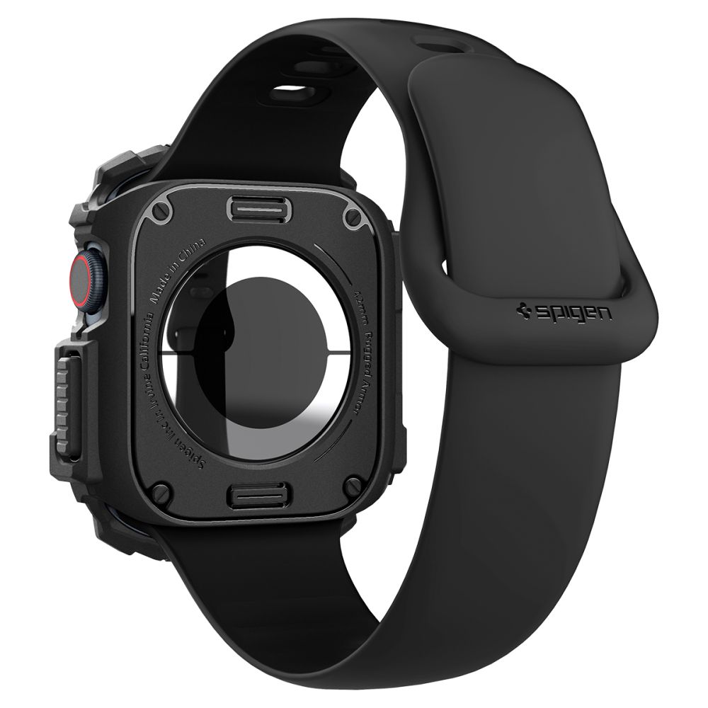 Spigen Spigen Apple Watch 10 42 mm Skal Rugged Armor Svart - Teknikhallen.se