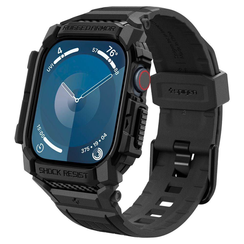 Spigen Spigen Apple Watch 10 42 mm Skal/Armband Rugged Armor 'Pro' Matt Svart - Teknikhallen.se