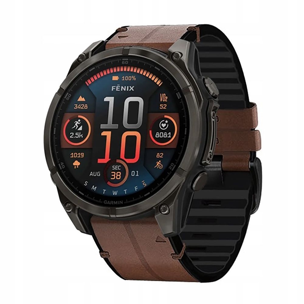 Tech-Protect Tech-Protect Garmin Fenix 5/6/6 Pro/7/8/E 47 mm Armband Silicone PU Brun - Teknikhallen.se