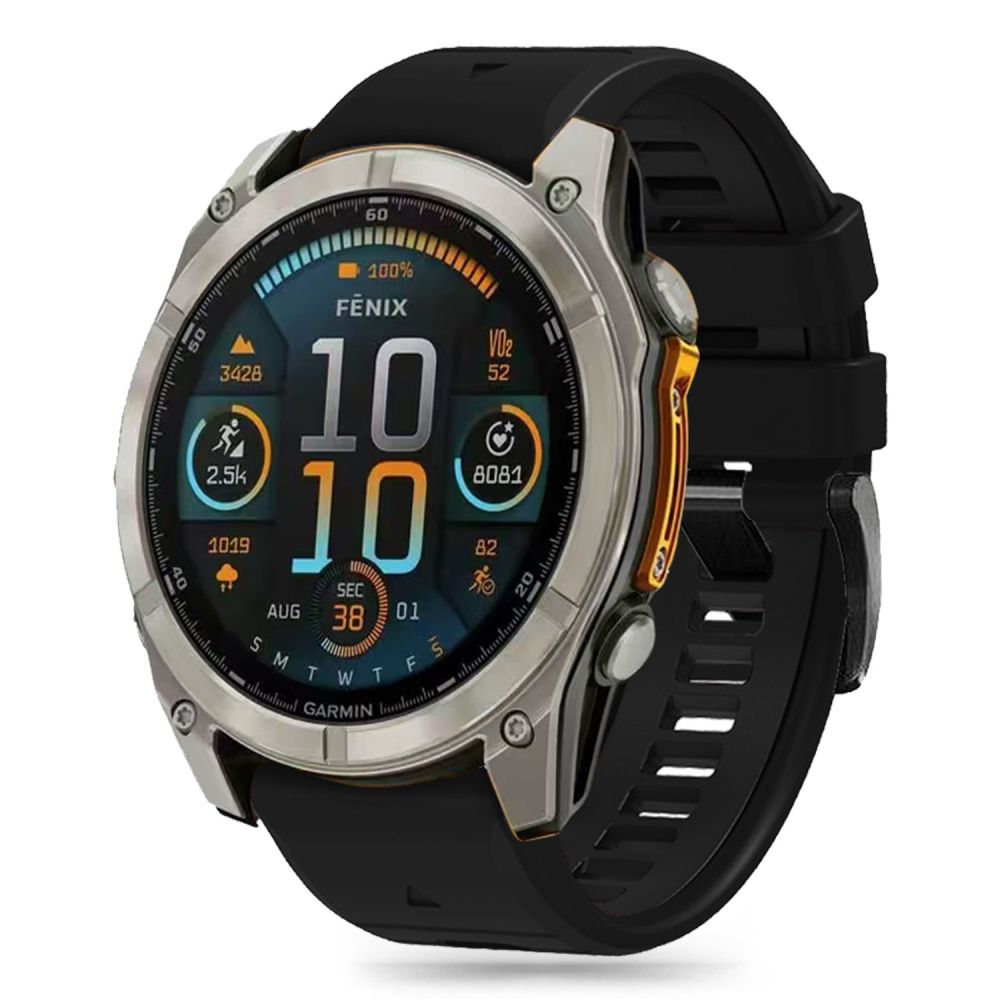 Tech-Protect Tech-Protect Garmin Fenix 5/6/6 Pro/7/8/E 47 mm Armband Silicone Line Svart - Teknikhallen.se