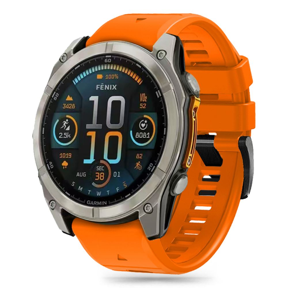 Tech-Protect Tech-Protect Garmin Fenix 5/6/6 Pro/7/8/E 47 mm Armband Silicone Line Orange - Teknikhallen.se