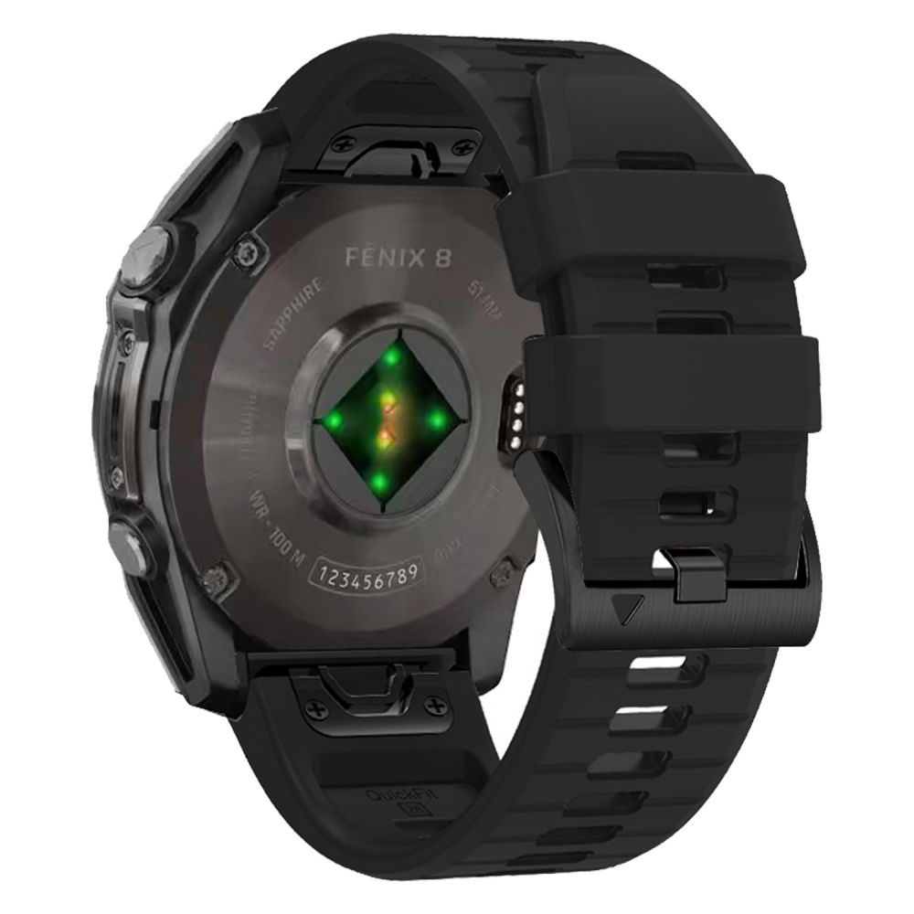 Tech-Protect Tech-Protect Garmin Fenix 51 mm Armband Silicone Line Svart - Teknikhallen.se