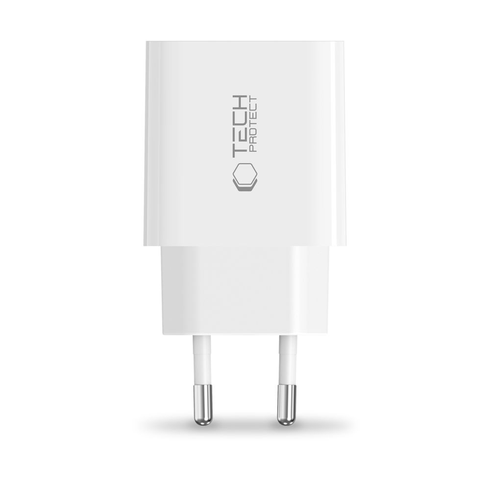 Tech-Protect Tech-Protect 20W PD USB-C Väggladdare Vit - Teknikhallen.se