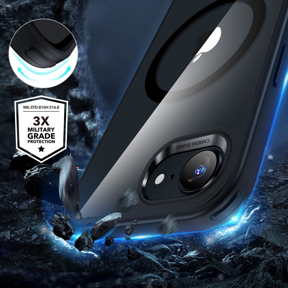 ESR ESR iPhone 16e Skal MagSafe CH HaloLock Transparent / Svart - Teknikhallen.se