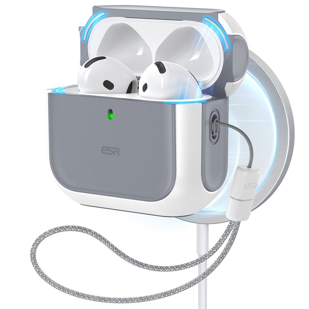 ESR ESR AirPods 4 Skal MagSafe Orbit HaloLock Vit - Teknikhallen.se