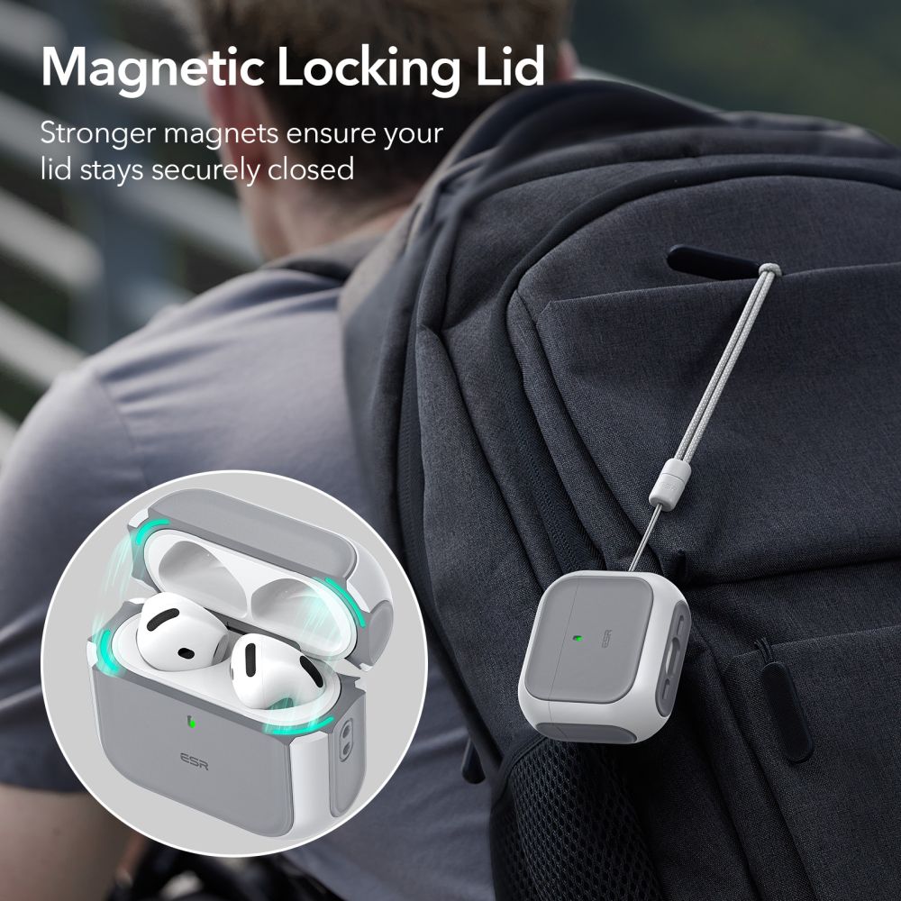 ESR ESR AirPods 4 Skal MagSafe Orbit HaloLock Vit - Teknikhallen.se