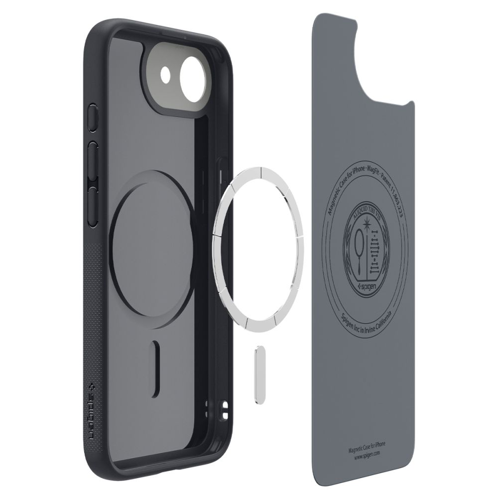 Spigen Spigen iPhone 16e Skal MagSafe Mag NanoPop Black Sesame - Teknikhallen.se