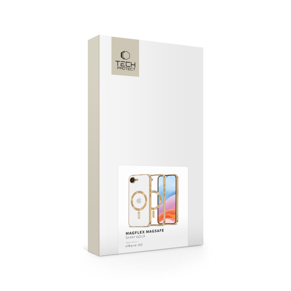 Tech-Protect Tech-Protect iPhone 16e Skal MagSafe MagFlex Shiny Gold - Teknikhallen.se