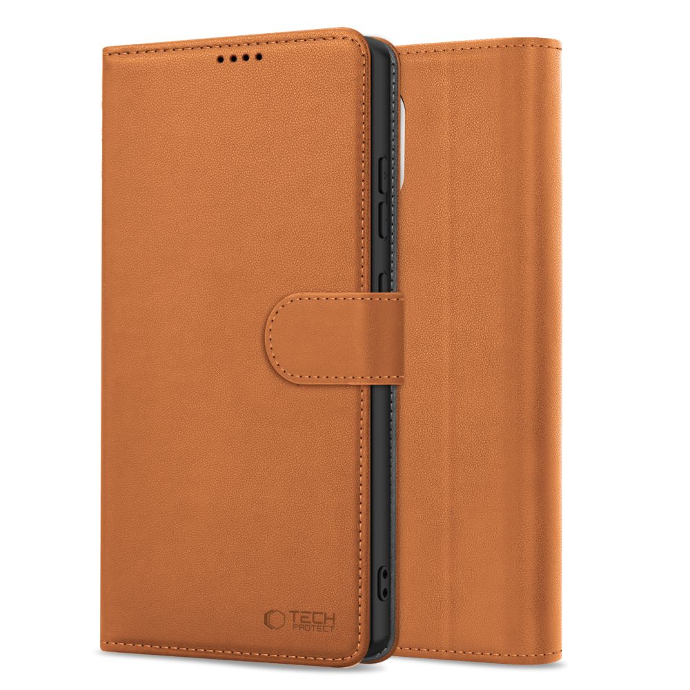 Tech-Protect Tech-Protect iPhone 16e Fodral Läder Saddle Brown - Teknikhallen.se