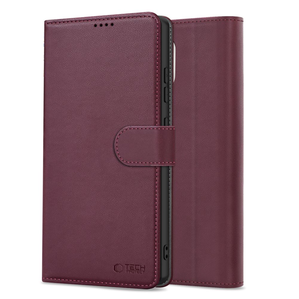 Tech-Protect Tech-Protect iPhone 16e Fodral Läder Mulberry - Teknikhallen.se